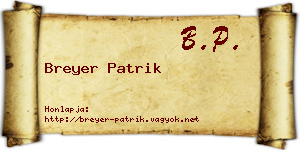Breyer Patrik névjegykártya